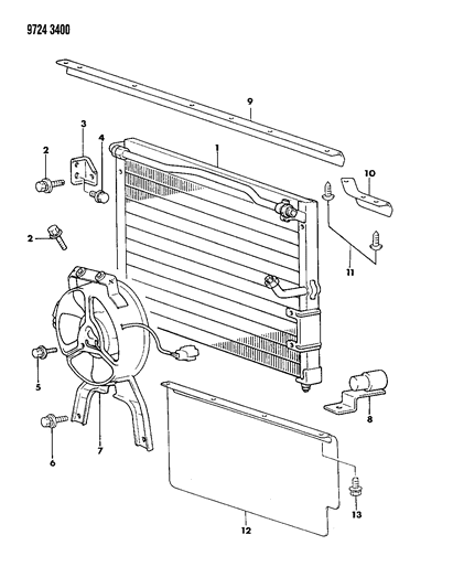 1989 Dodge Raider Condenser, Air Conditioner Diagram