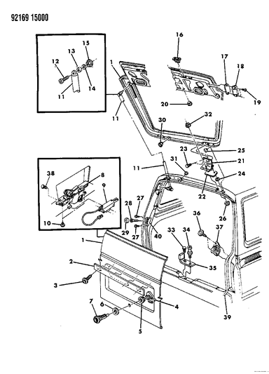 1992 Chrysler Town & Country Liftgate Panel Diagram