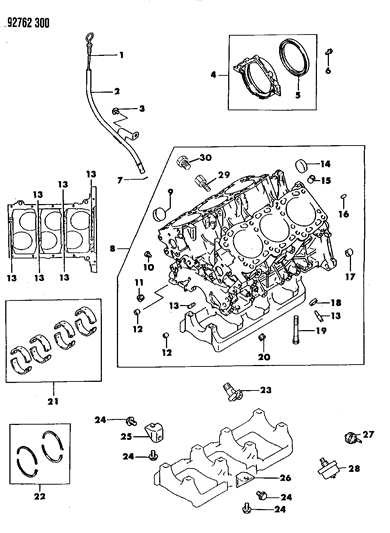 1992 Dodge Stealth Bearing-Crankshaft Diagram for MD197611