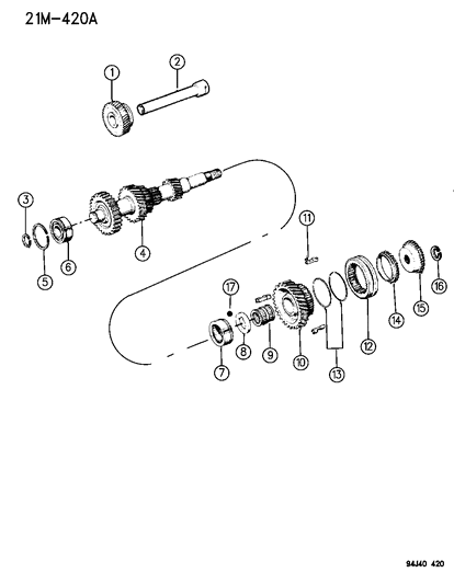 1996 Jeep Cherokee Gear Train , Reverse Idler Diagram 3