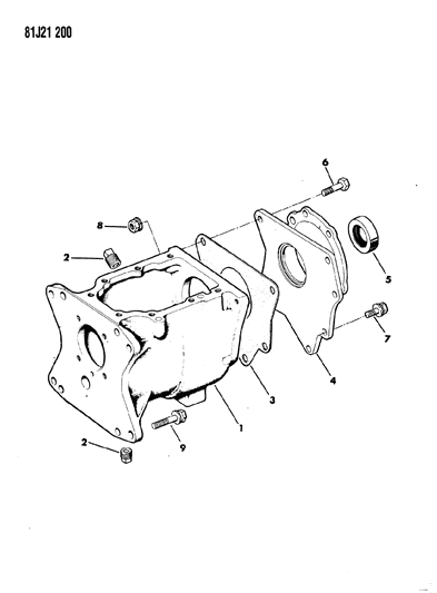 1986 Jeep Wrangler Transmission Case, Extension & Miscellaneous Parts Diagram 4