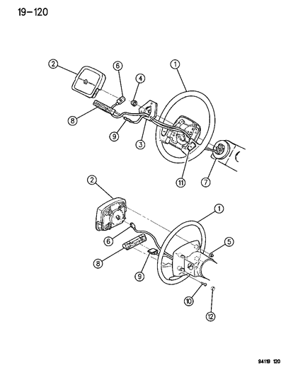 1995 Dodge Spirit Steering Wheel Diagram