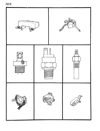 1985 Dodge Omni Switches - Relays - Solenoids - Sensors Diagram