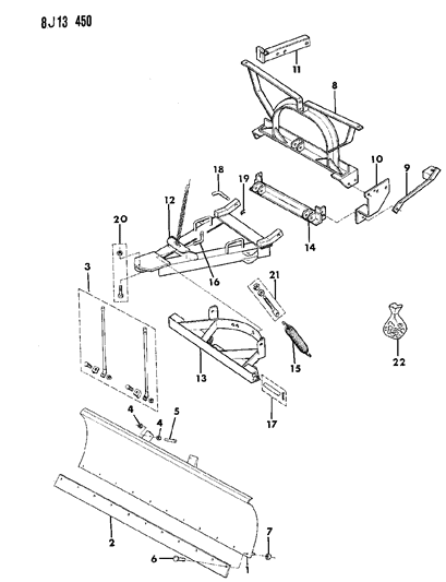 1989 Jeep Wrangler Snowplow & Mounting Diagram