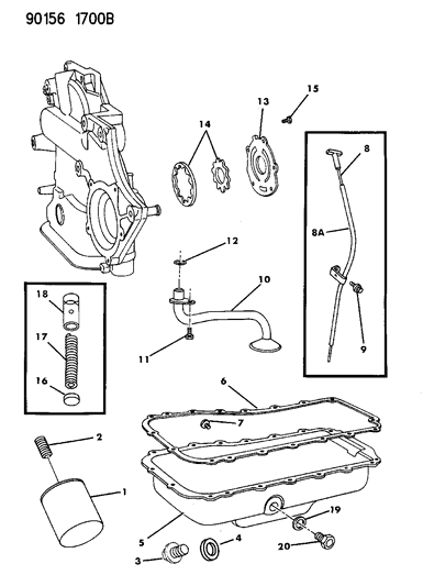 1990 Chrysler New Yorker Base Model Engine Oiling Diagram 2