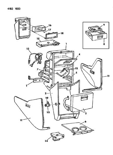 1984 Chrysler LeBaron Instrument Panel Console Diagram