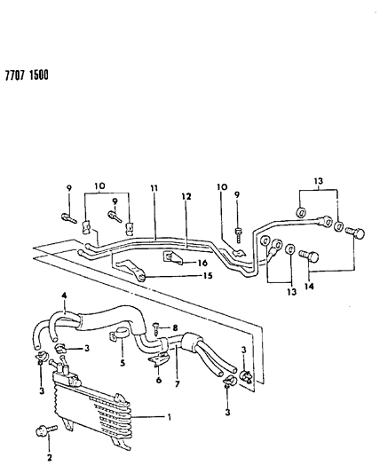 1987 Chrysler Conquest Oil Cooler & Lines Diagram 1