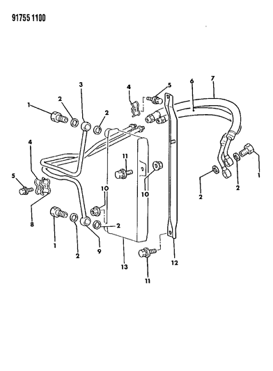 1991 Dodge Ram 50 Engine Oil Cooler Tubes Diagram