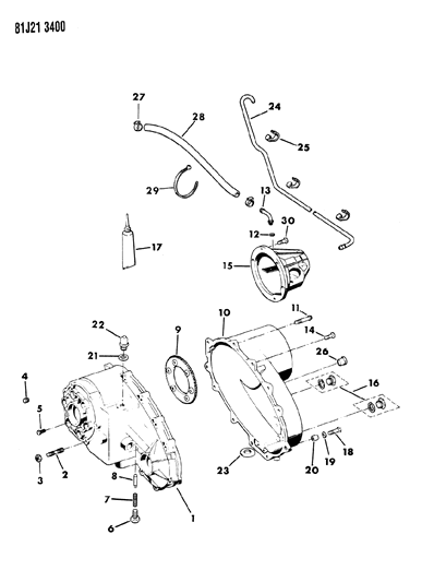 1985 Jeep Cherokee Case, Extension & Miscellaneous Parts Diagram 3