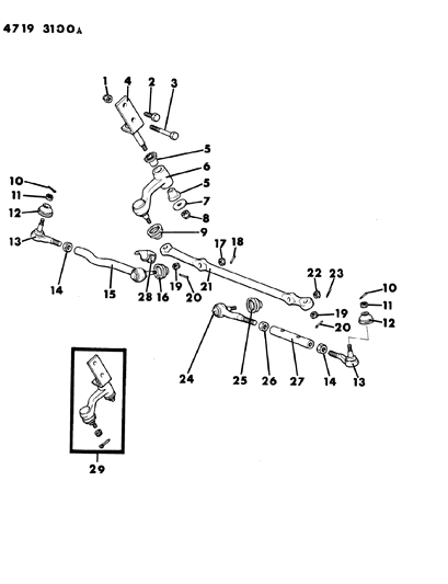 1984 Dodge Ram 50 Linkage, Steering Diagram 2