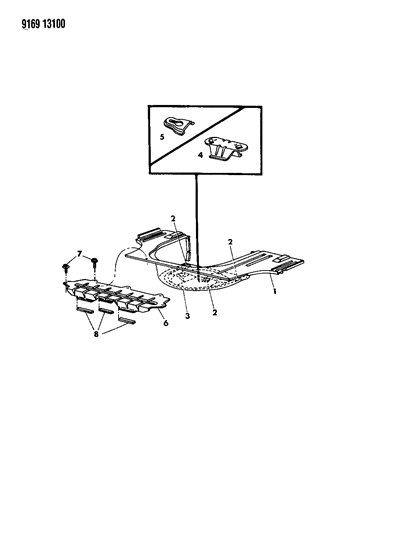 1989 Chrysler LeBaron GTS Floor Pan Rear Diagram