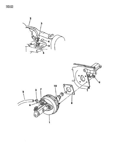 1985 Dodge Charger Booster, Power Brake Diagram