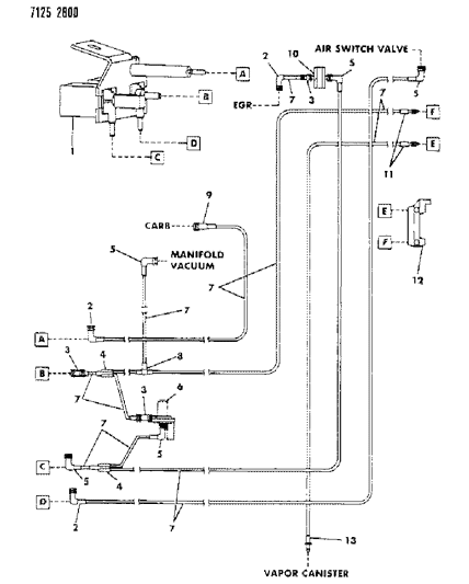 1987 Chrysler LeBaron EGR Hose Harness Diagram 7