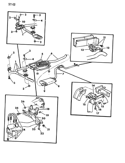 1985 Dodge Diplomat Exhaust System Diagram