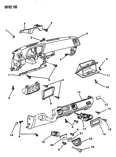 1990 Dodge Omni Instrument Panel Diagram