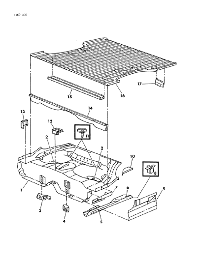 1984 Dodge Omni Floor Pan Rear Diagram 2