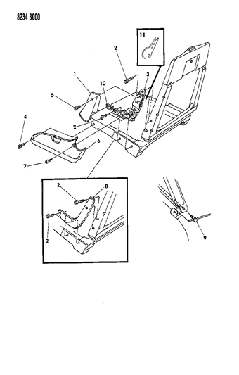 1988 Chrysler Town & Country Reclining Bucket Diagram