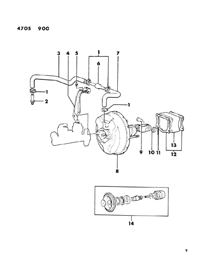 1984 Dodge Ram 50 Booster, Power Brake Diagram 2