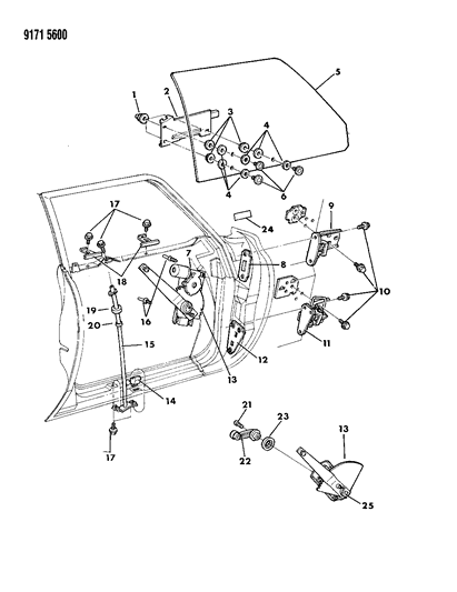 1989 Dodge Diplomat Motor And Mechanism, Electric Regulator Diagram for 4467304