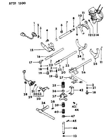 1986 Dodge Colt Plug-T/F GEARSHIFT Link Diagram for MD700627
