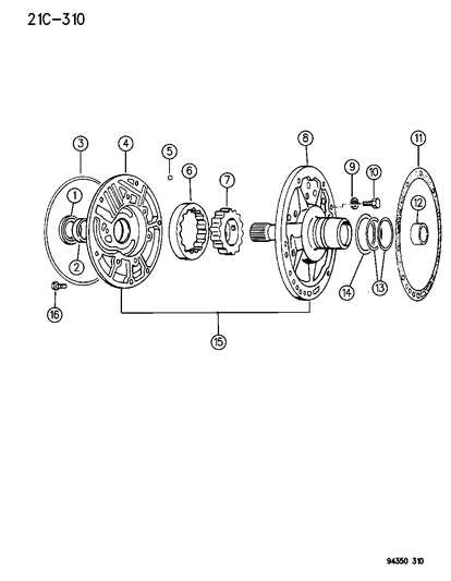 1995 Dodge Dakota Oil Pump-Pump - Trans Oil Pump Housing Diagram for 4773241