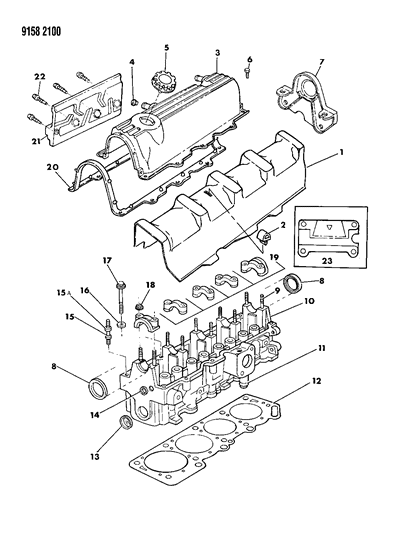 1989 Chrysler LeBaron GTC Cylinder Head Diagram 2