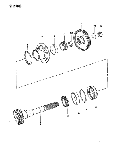 1991 Dodge Daytona Shaft - Transfer Diagram 1