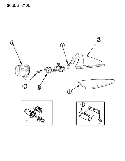 1993 Dodge W250 Lamp - Clearance Diagram