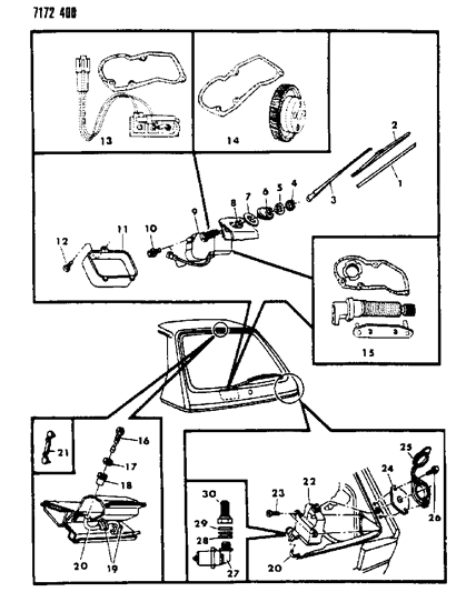 1987 Dodge Omni Liftgate Wiper & Washer System Diagram