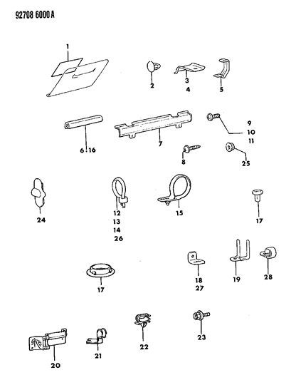 1993 Dodge Ram 50 Attaching Parts - Wiring Harness Diagram