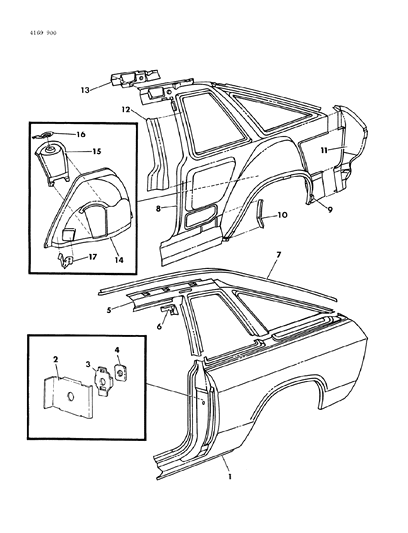 1984 Dodge Charger Body Rear Quarter Diagram 1