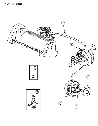 1993 Chrysler LeBaron GTC Booster, Power Brake Diagram