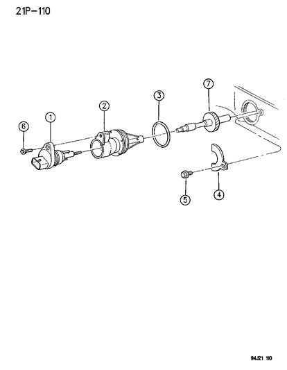 1995 Jeep Wrangler Speedometer Pinion & Housing Diagram