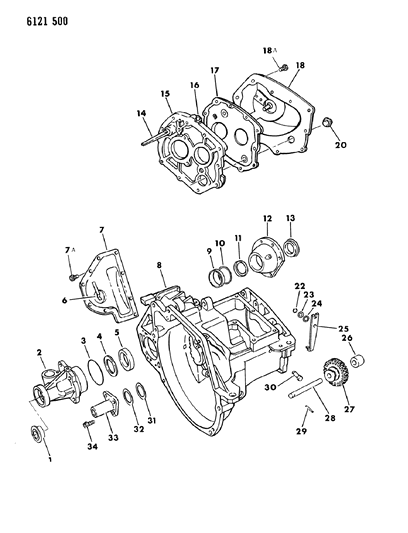 1986 Chrysler Laser Case, Transaxle & Related Parts Diagram 2