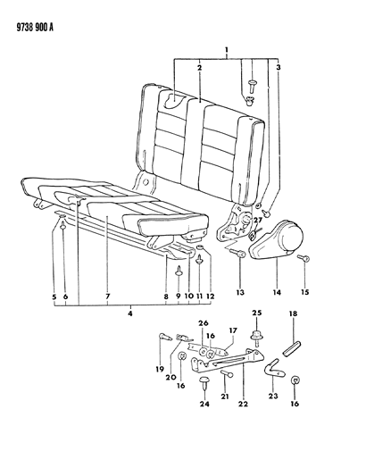 1989 Dodge Raider Rear Seat Diagram