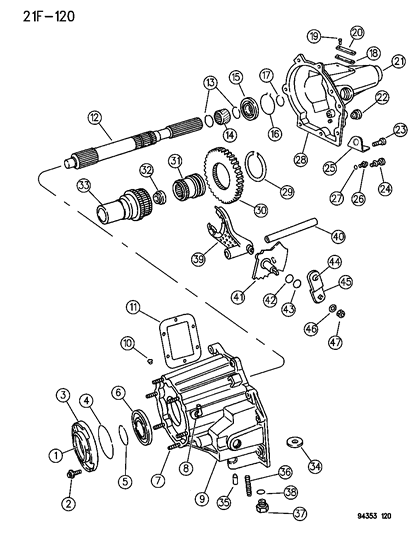 1994 Dodge Ram 1500 Power Take-Off Assembly Diagram 2