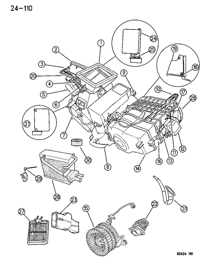 1996 Chrysler Concorde Mode Door Actuator Diagram for 4596052