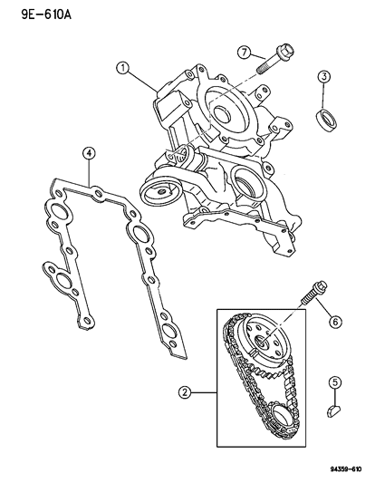 1996 Dodge Ram 2500 Timing Chain & Cover Diagram