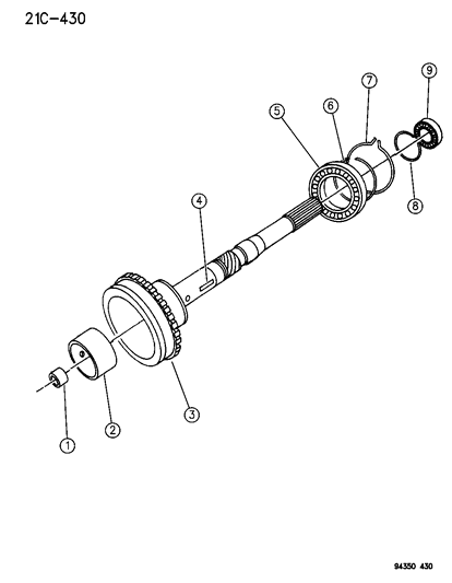 1995 Dodge Ram 1500 Output Shaft - Automatic Transmission Diagram 1