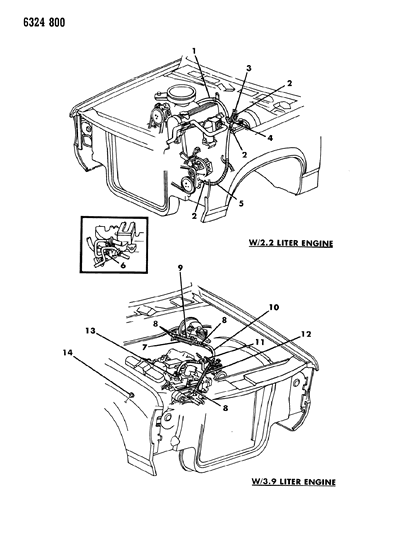 1987 Dodge Dakota Plumbing - Heater Diagram