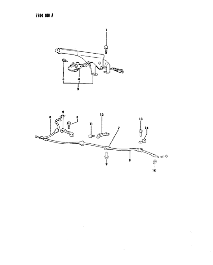 1988 Dodge Colt Controls, Parking Brake Diagram