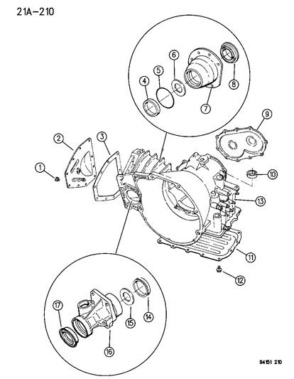 1995 Dodge Caravan Case , Extension And Solenoid And Retainer Diagram 1