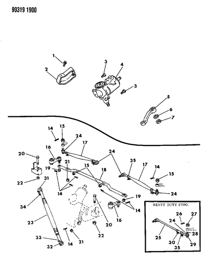 1990 Dodge Ram Van Gear & Linkage, Steering Diagram