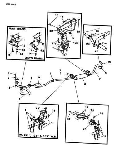 1984 Dodge D250 Exhaust System Diagram 2