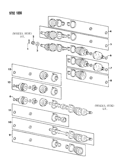 1989 Dodge Colt Axle, Front Diagram 2