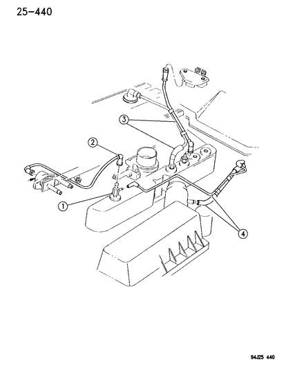 1996 Jeep Cherokee Tube Man Vac To CANISTER Diagram for 53030247