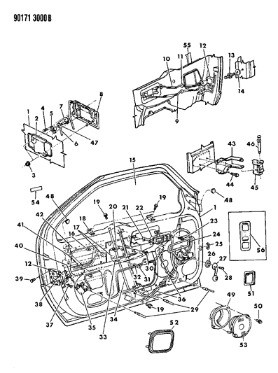 1990 Dodge Daytona Power Window Motor Diagram for 4467364