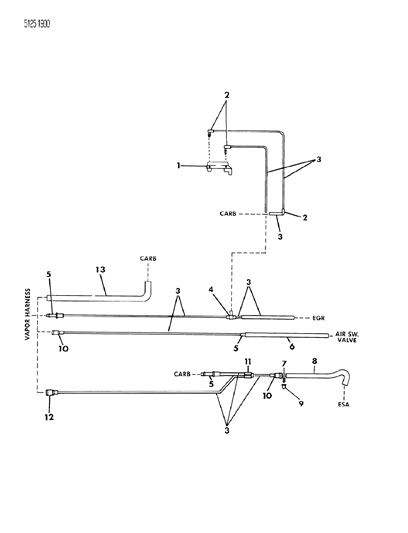 1985 Chrysler Executive Limousine EGR Hose Harness Diagram 1