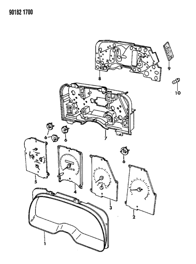 1990 Chrysler LeBaron Cluster Diagram for 4374384