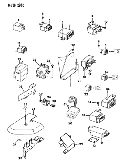 1987 Jeep Comanche Starter Relay Diagram for 33003934